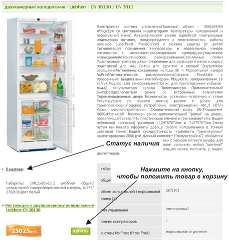 Как заказать товар в карточке товара