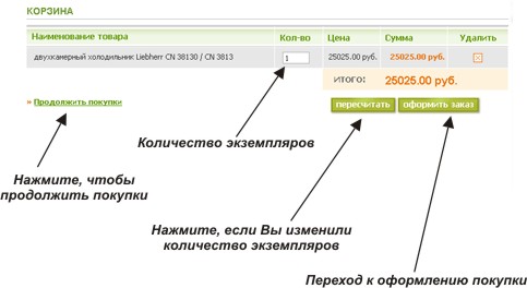 Корзина с товаром
